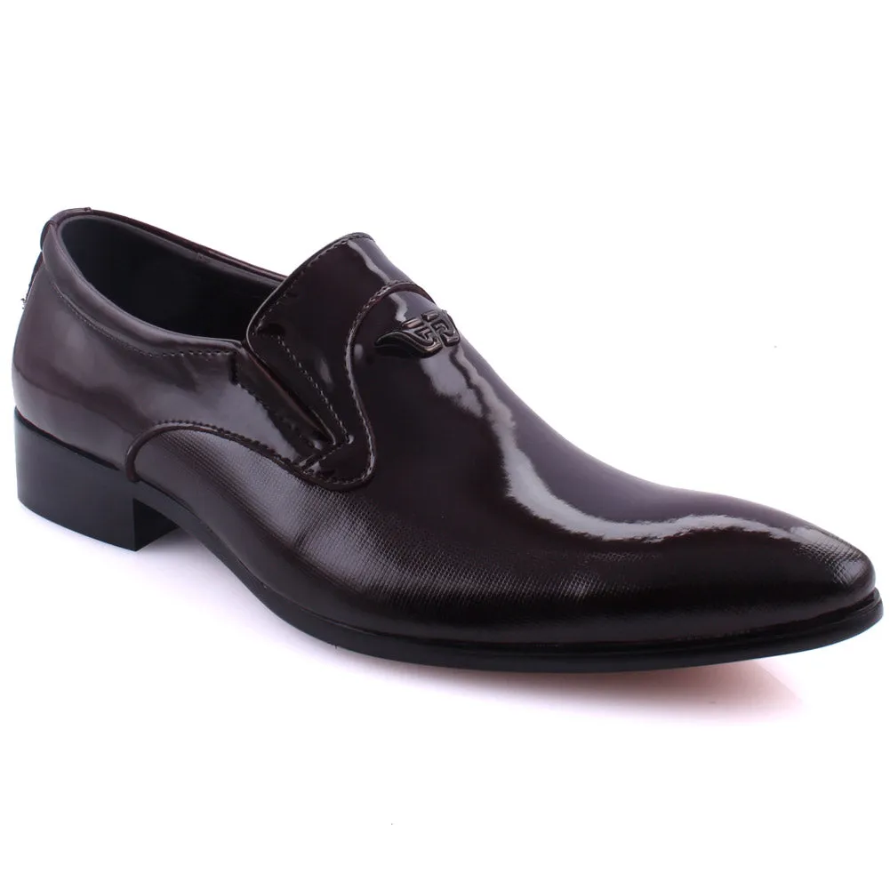 Men’s “KOBE” Plain Toe Patent Slip Ons Shoes