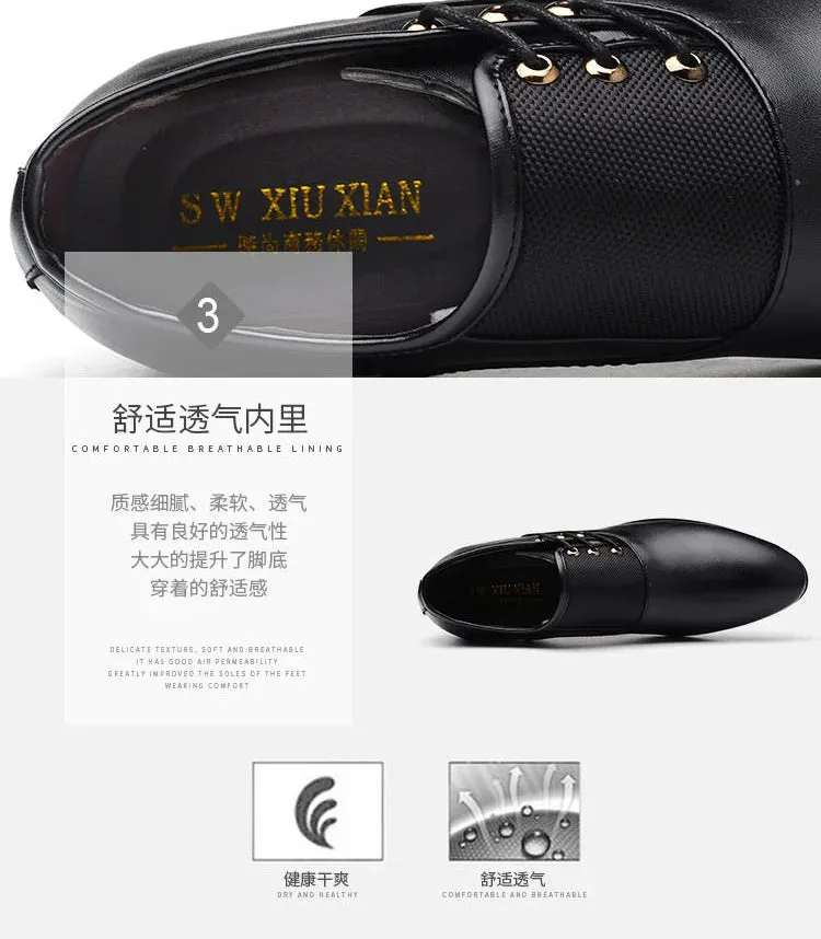 Men's Quality Patent Leather Shoes- White Wedding Shoes Leather Shoes for Male