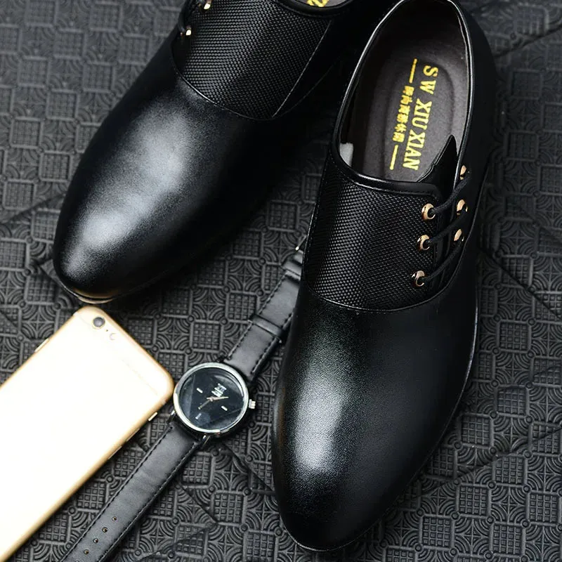 Men's Quality Patent Leather Shoes- White Wedding Shoes Leather Shoes for Male