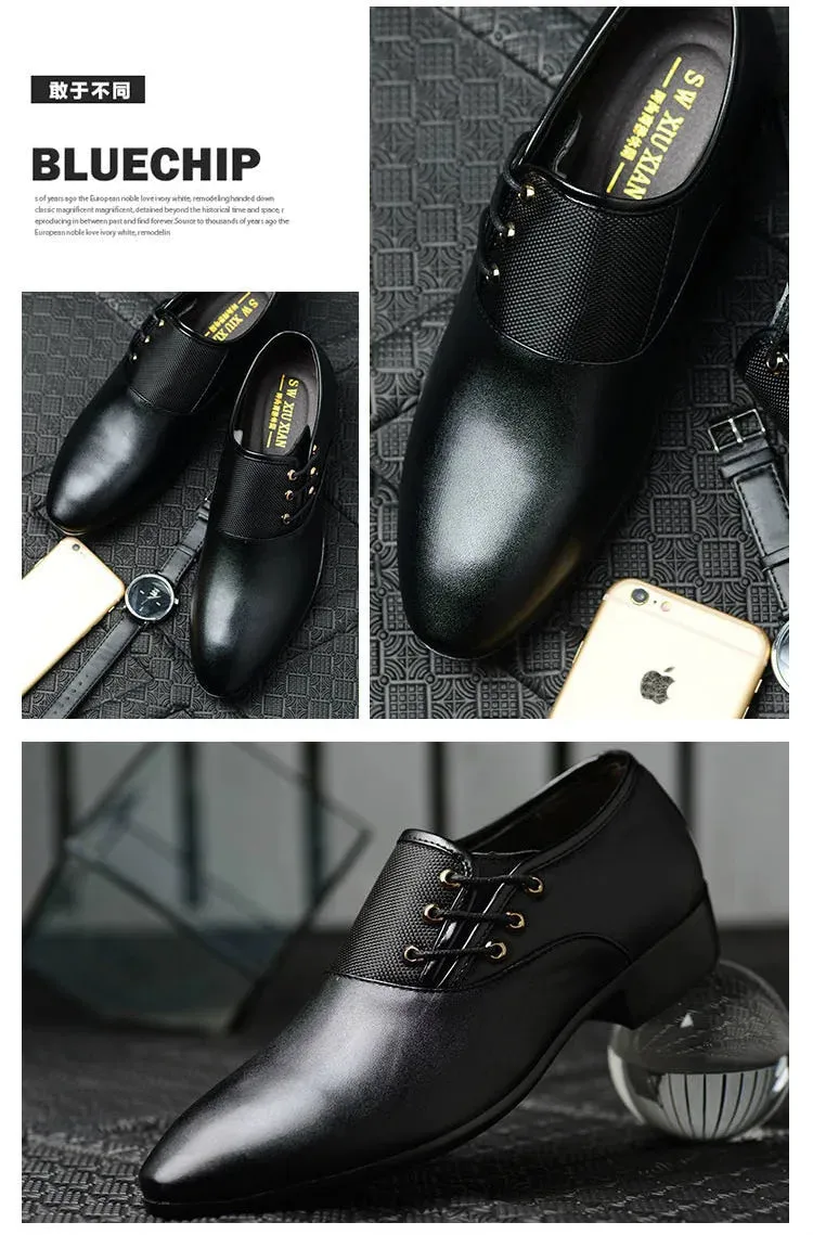 Men's Quality Patent Leather Shoes- White Wedding Shoes Leather Shoes for Male