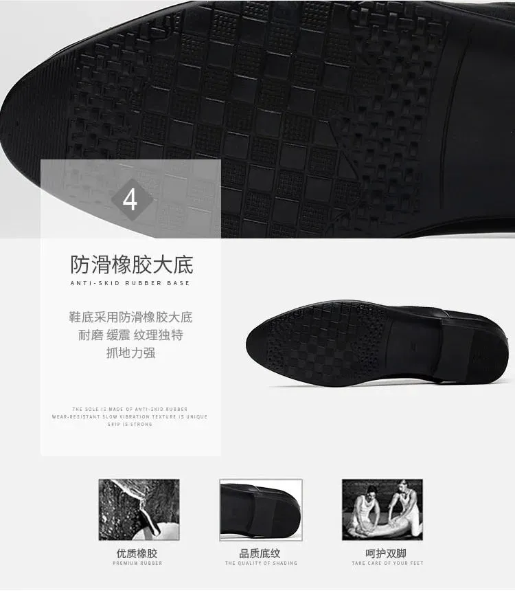 Men's Quality Patent Leather Shoes- White Wedding Shoes Leather Shoes for Male