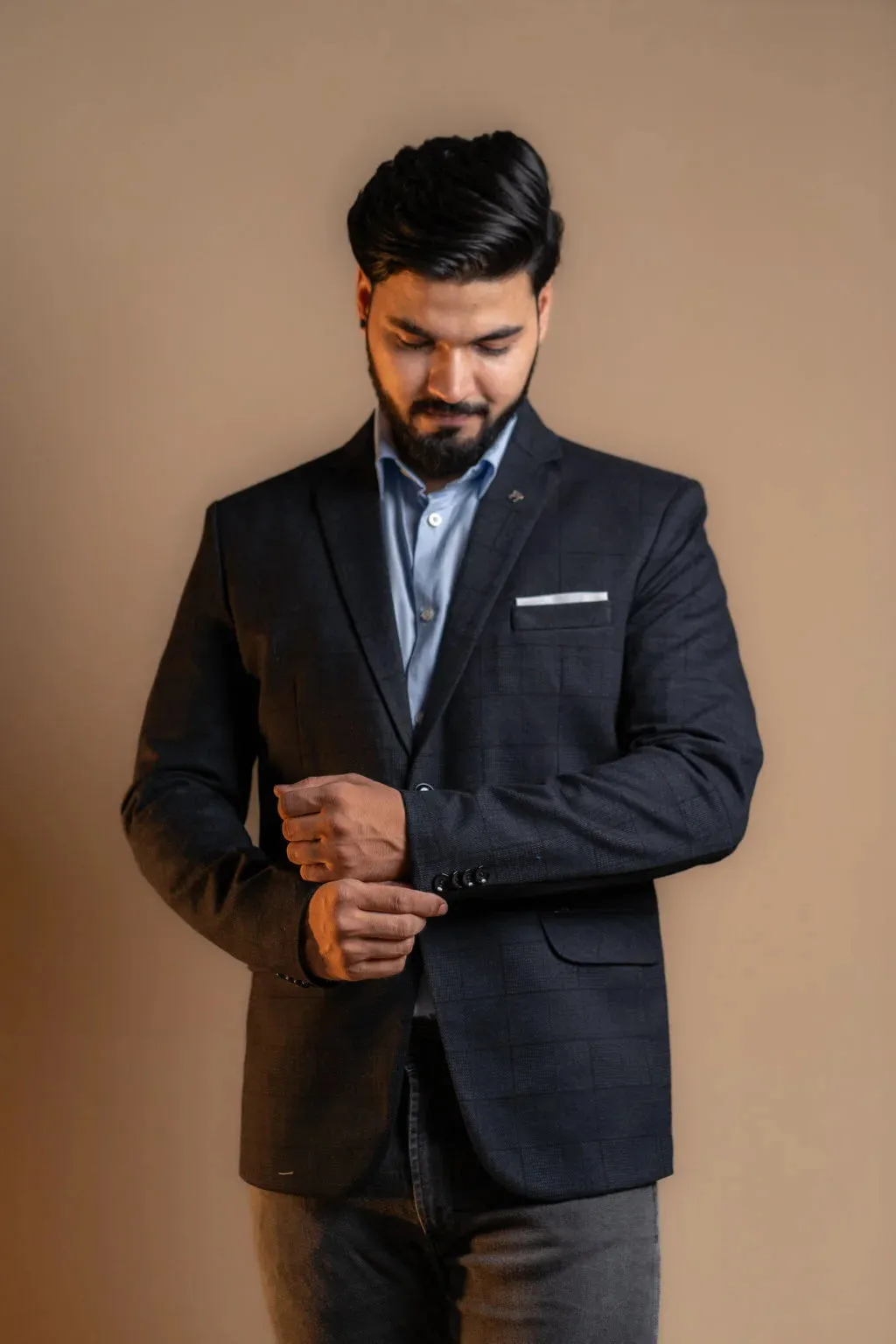 Midnight Ash Charcoal Wool Blazer
