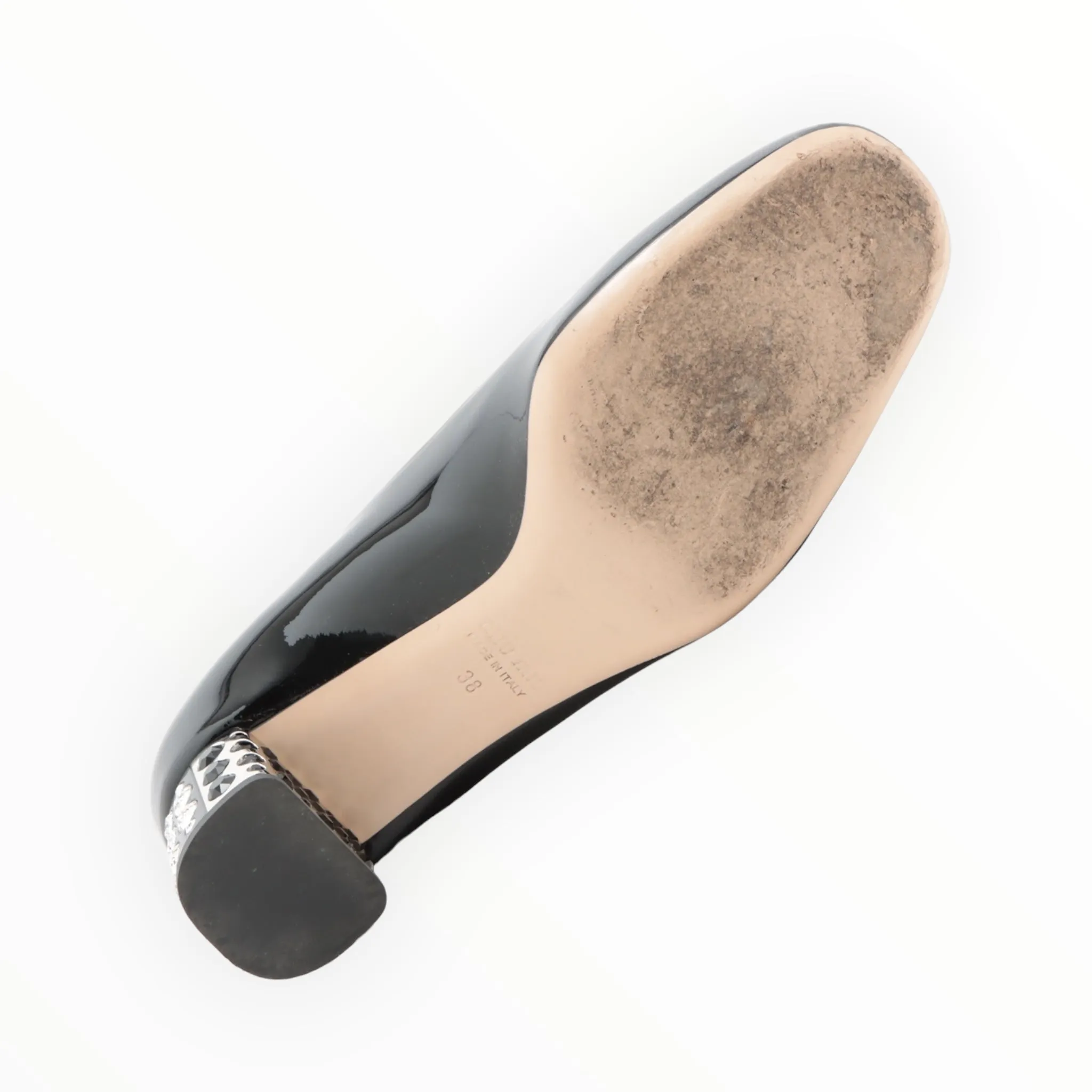 Miu Miu Diamonte Two Tone Heel Shoes - Black - Size 38