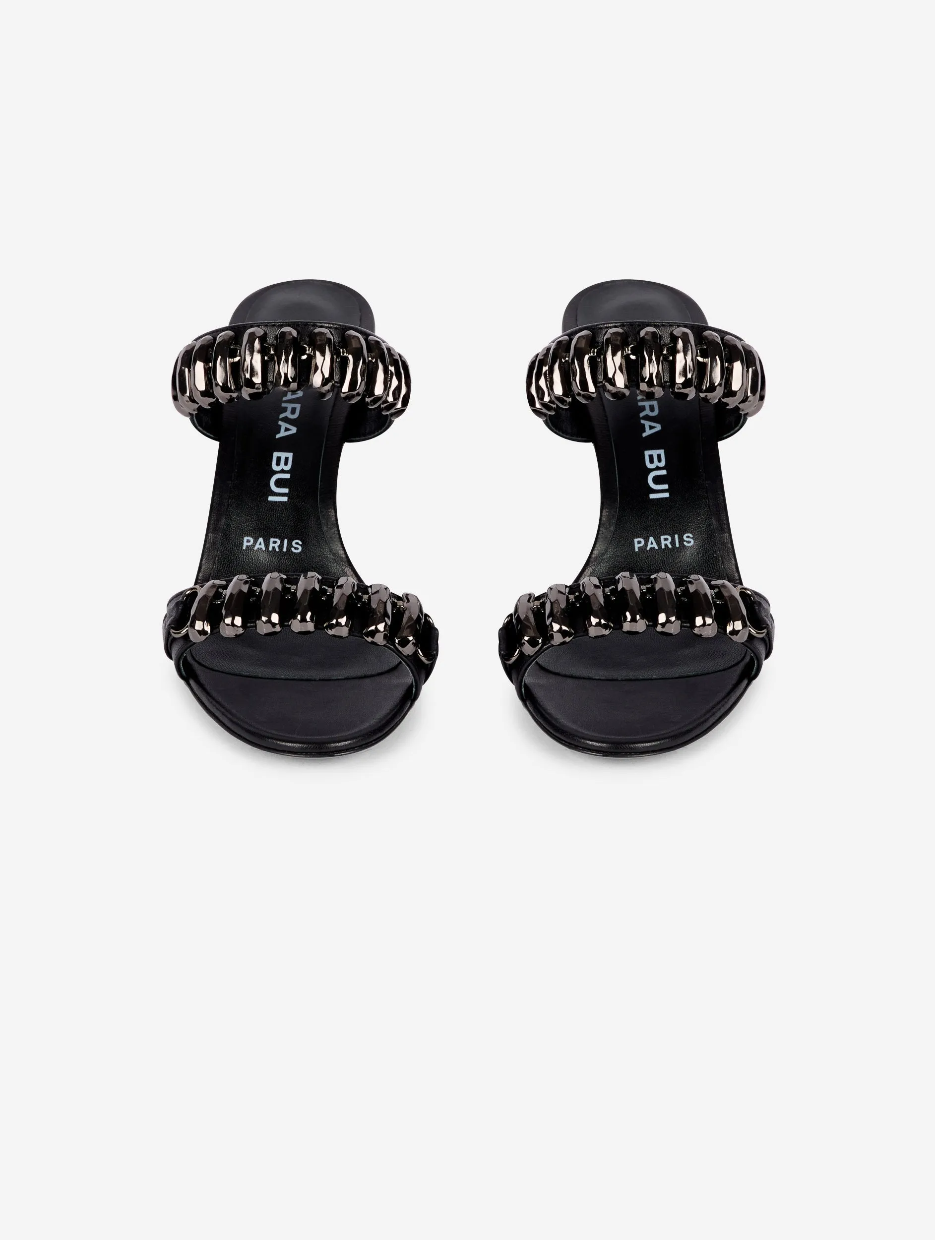 Mule in black leather
