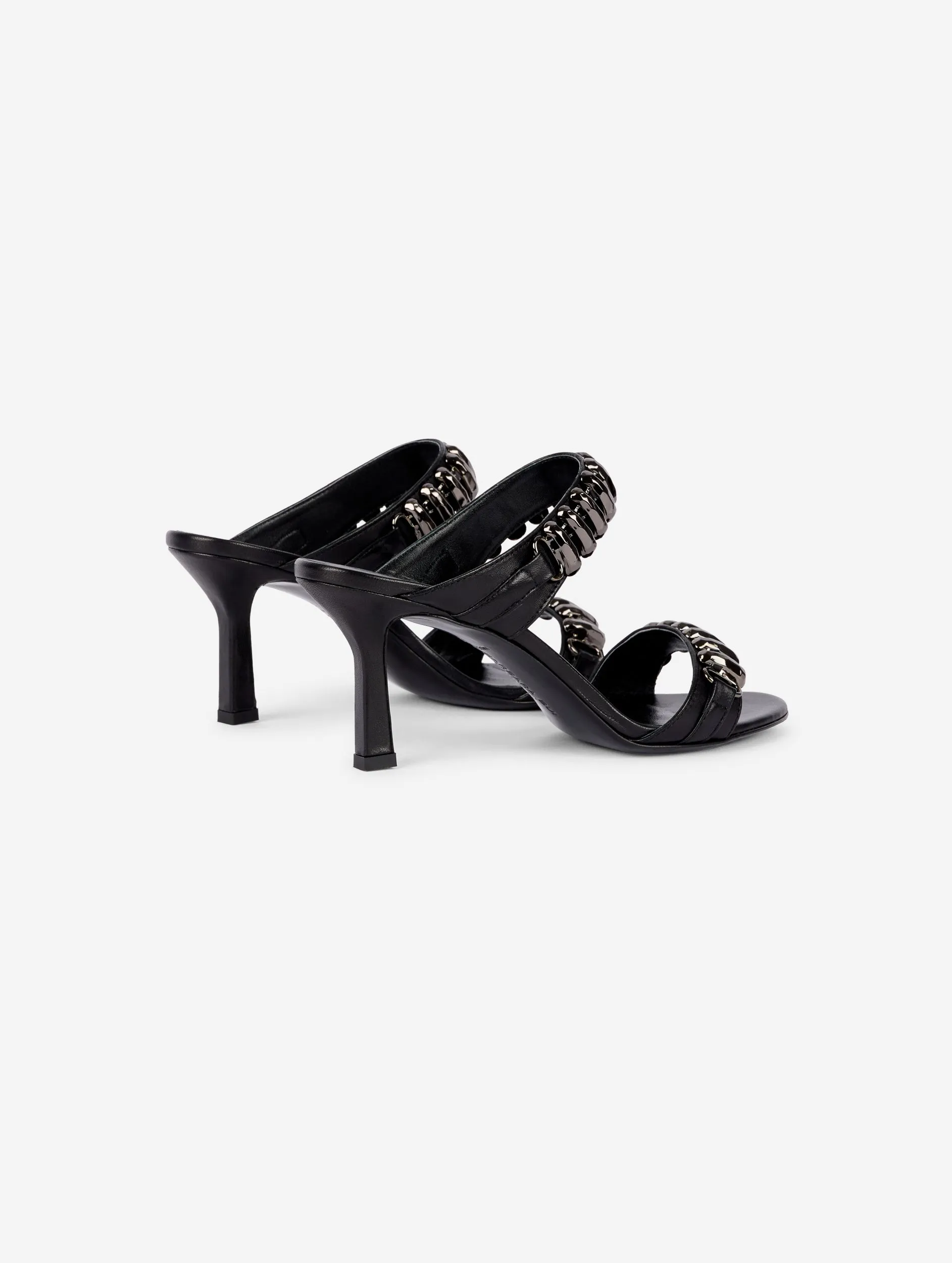 Mule in black leather