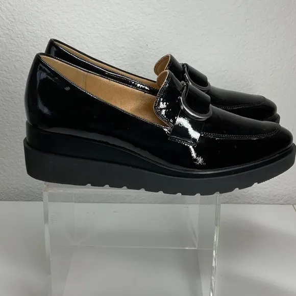 Naturalizer Somerset Wedge Black 9.5Patent Leather NWOT