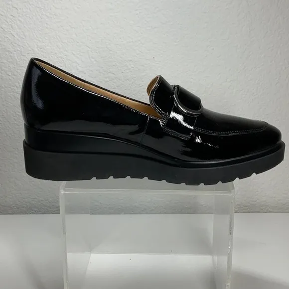 Naturalizer Somerset Wedge Black 9.5Patent Leather NWOT