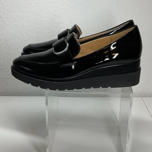 Naturalizer Somerset Wedge Black 9.5Patent Leather NWOT