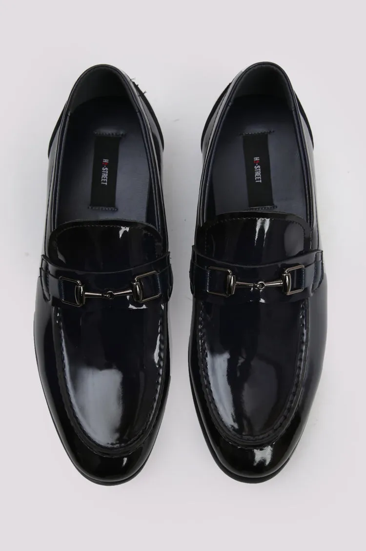 NAVY PATENT SHOES