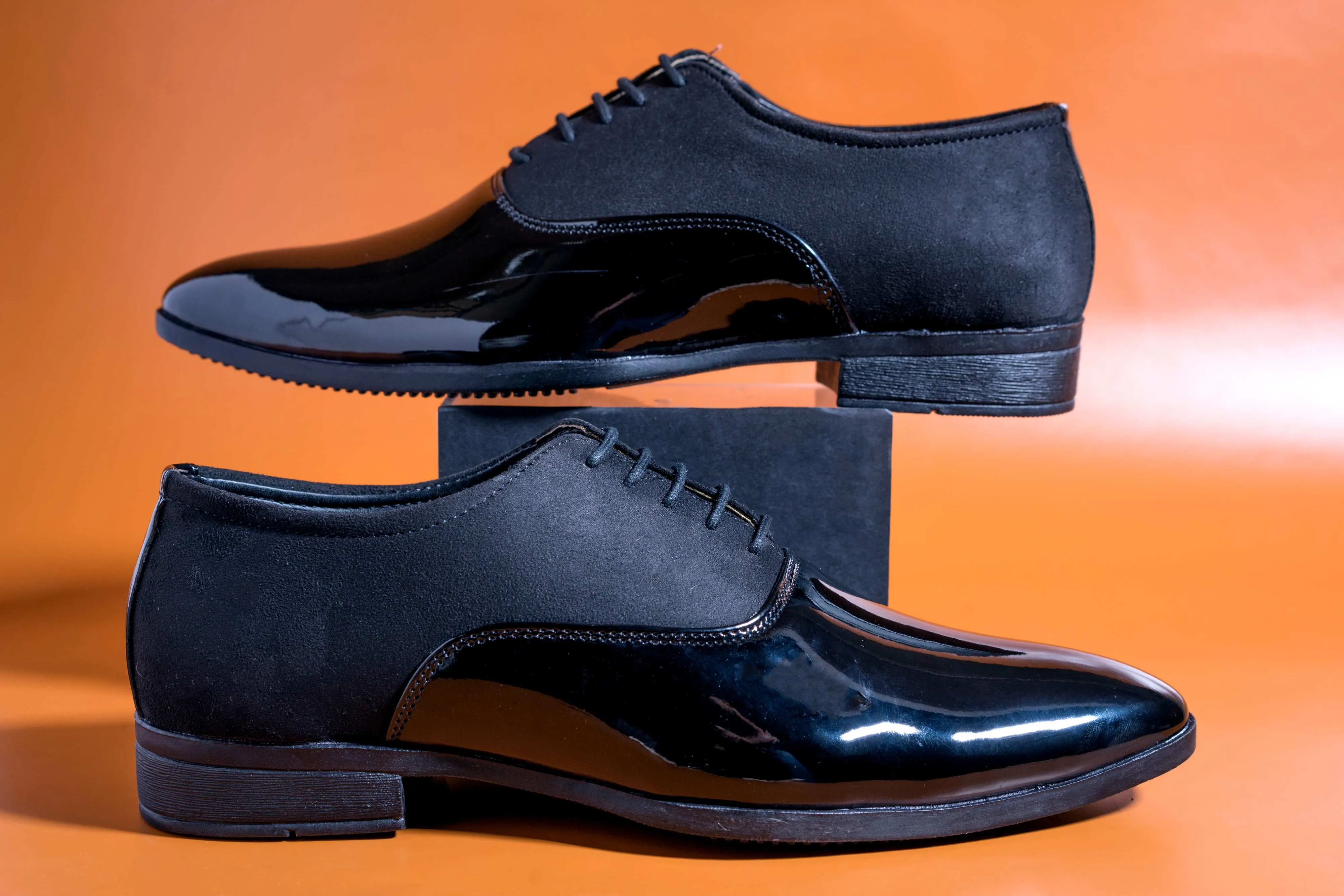 New Fashion Elegant And Classy Shiny Black Formal Suede Shoes For Men-JonasParamount