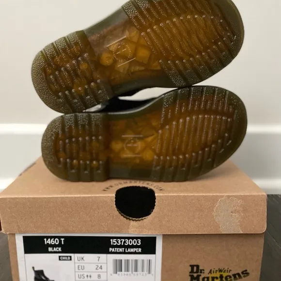 NIB Dr. Martens Toddler 1460 Black Patent Leather Boot Size 8