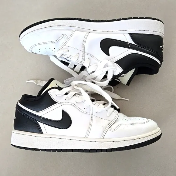 Nike Air Jordan 1 Low Reverse Panda White Black Boy's Sneakers Size 6.5Y