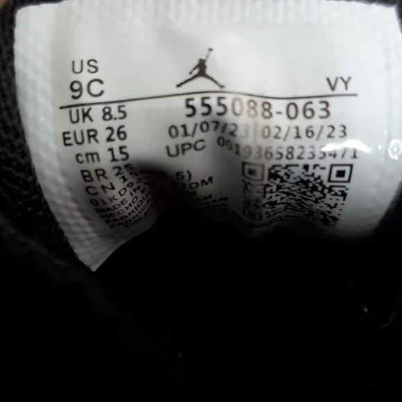 Nike Air Jordan Black/Red Kid's 1 Retro High OG ‘Patent Bred’ SZ 9C