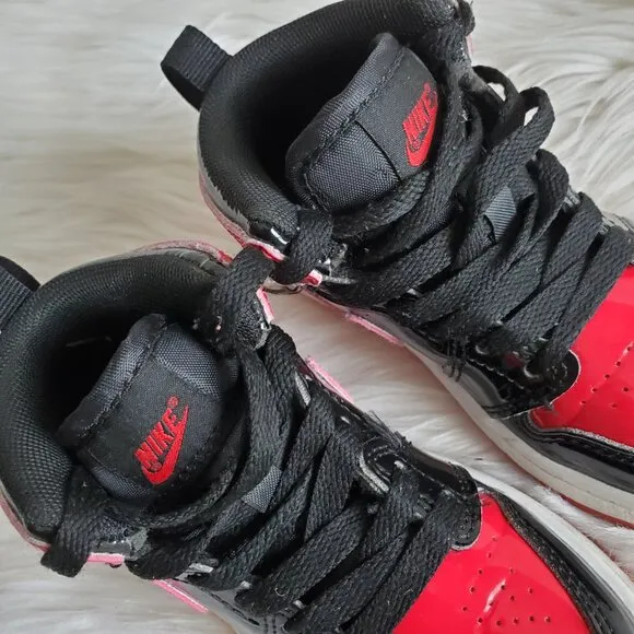 Nike Air Jordan Black/Red Kid's 1 Retro High OG ‘Patent Bred’ SZ 9C