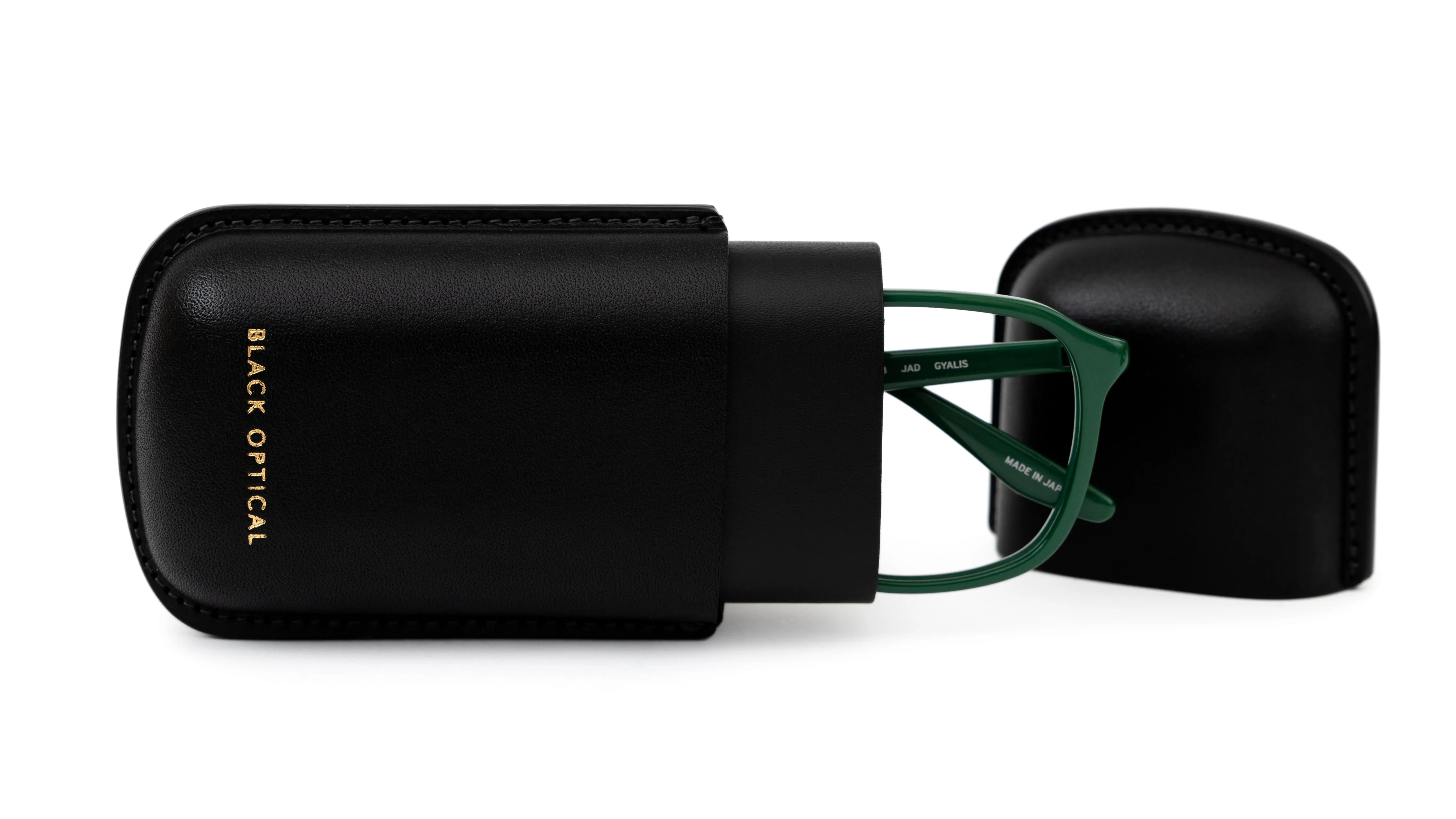 OVAL LEATHER CASE-Black / Black