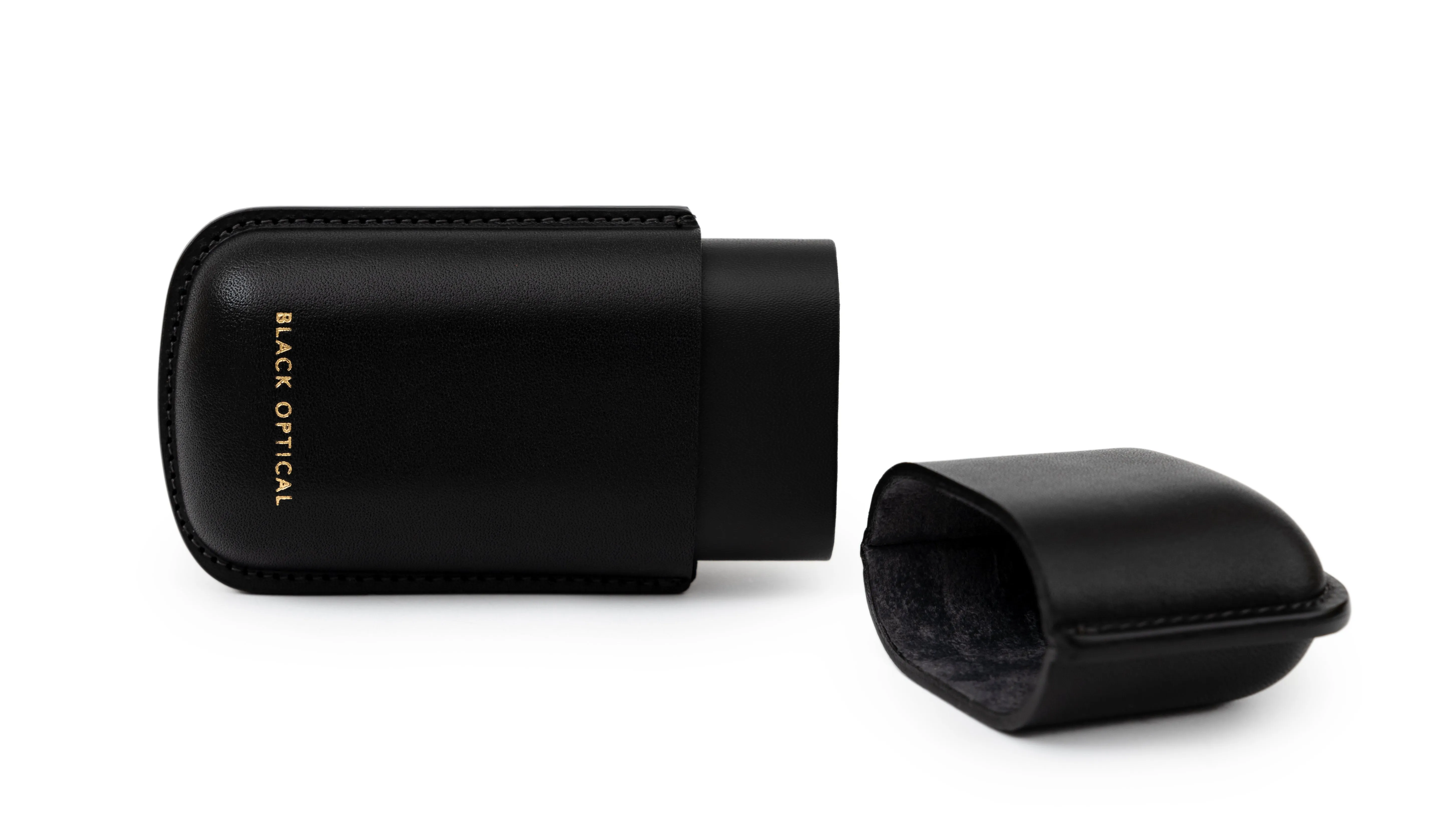 OVAL LEATHER CASE-Black / Black