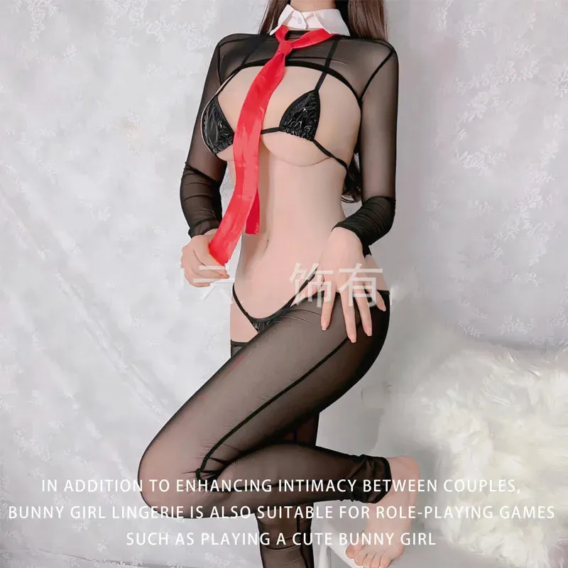 Patent Leather Bikini Swimsuit