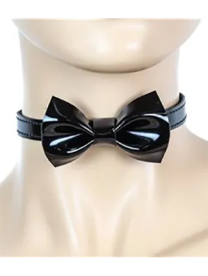 Patent Leather Bow Tie Collar