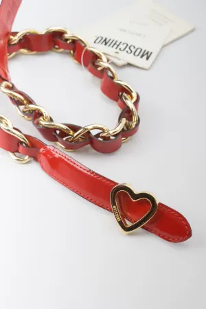 Patent Leather Heart Belt