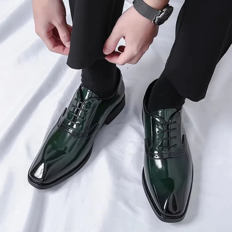 Patent Leather Men's Shoes Pointed Oxford