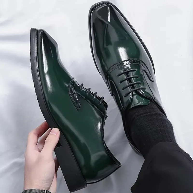 Patent Leather Men's Shoes Pointed Oxford