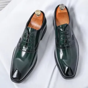 Patent Leather Men's Shoes Pointed Oxford