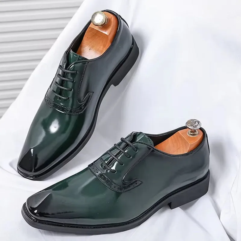 Patent Leather Men's Shoes Pointed Oxford