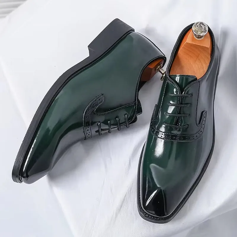 Patent Leather Men's Shoes Pointed Oxford