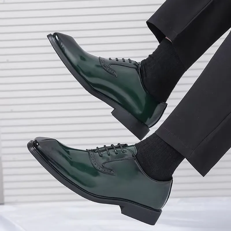Patent Leather Men's Shoes Pointed Oxford