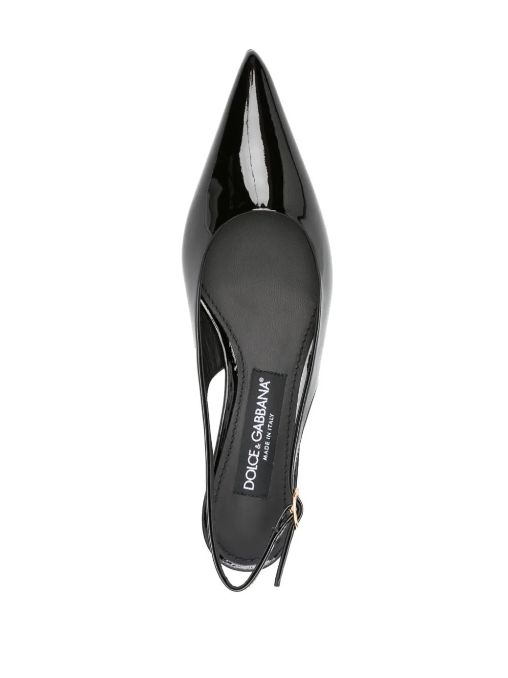 Patent leather slingback pumps