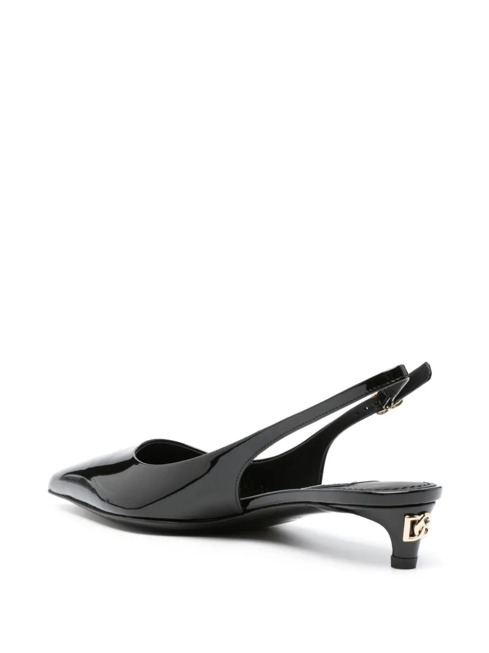 Patent leather slingback pumps
