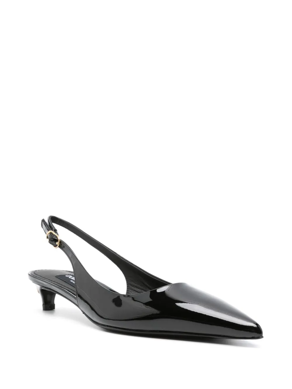 Patent leather slingback pumps