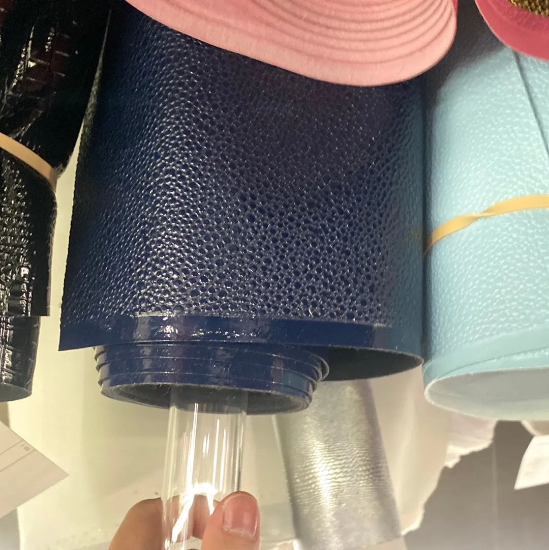 Patent Snake Faux Leather - Fine Pattern - Navy
