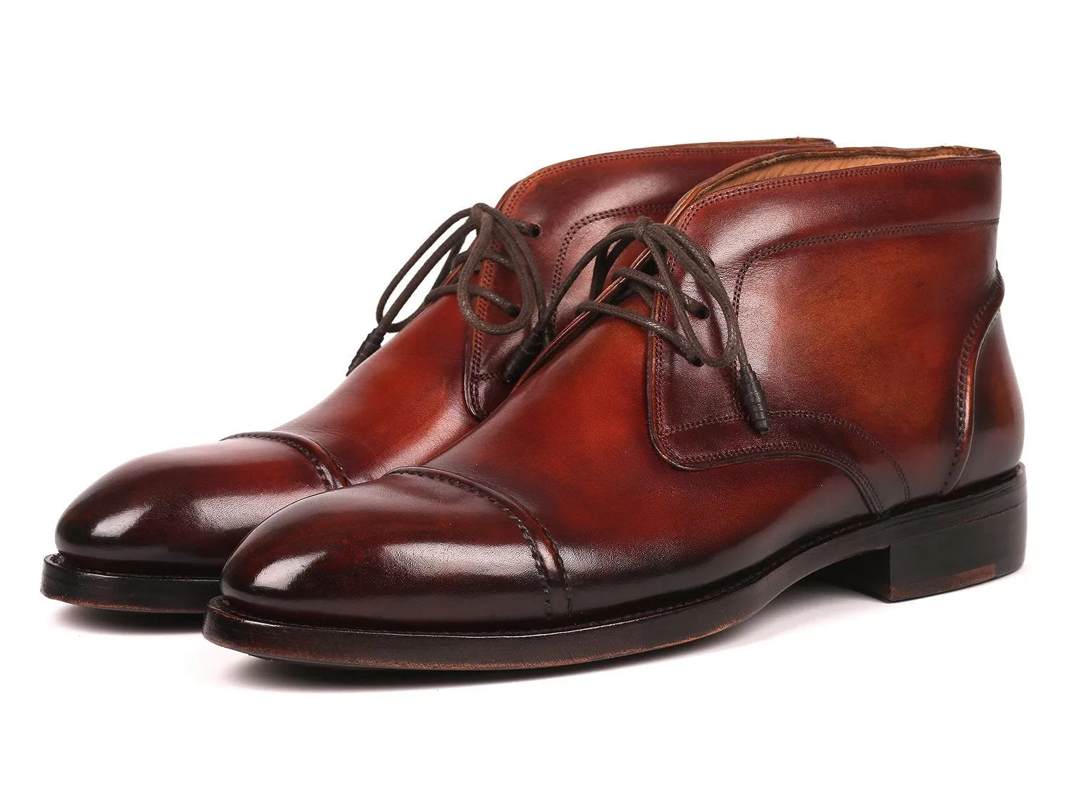 Paul Parkman Men's Cap Toe Chukka Boots in Brown