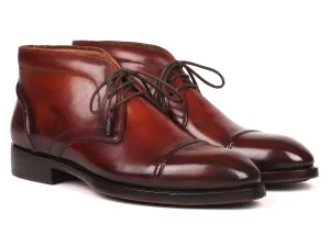 Paul Parkman Men's Cap Toe Chukka Boots in Brown