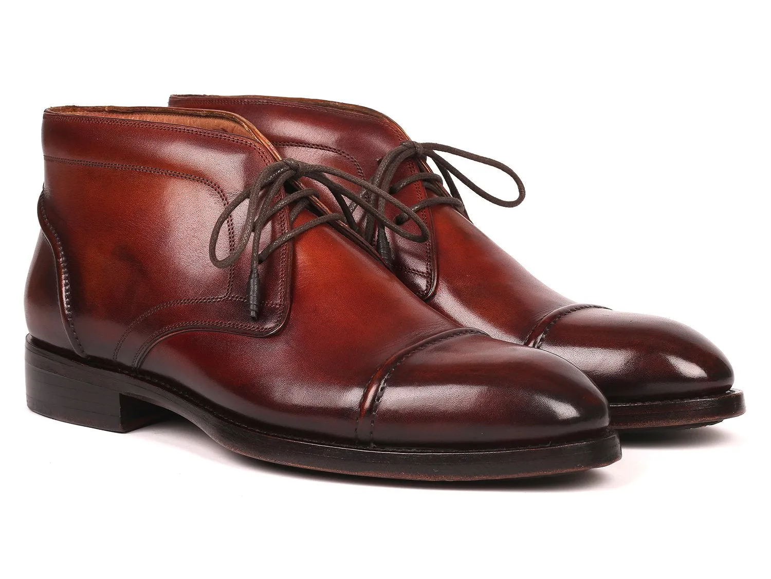 Paul Parkman Men's Cap Toe Chukka Boots in Brown