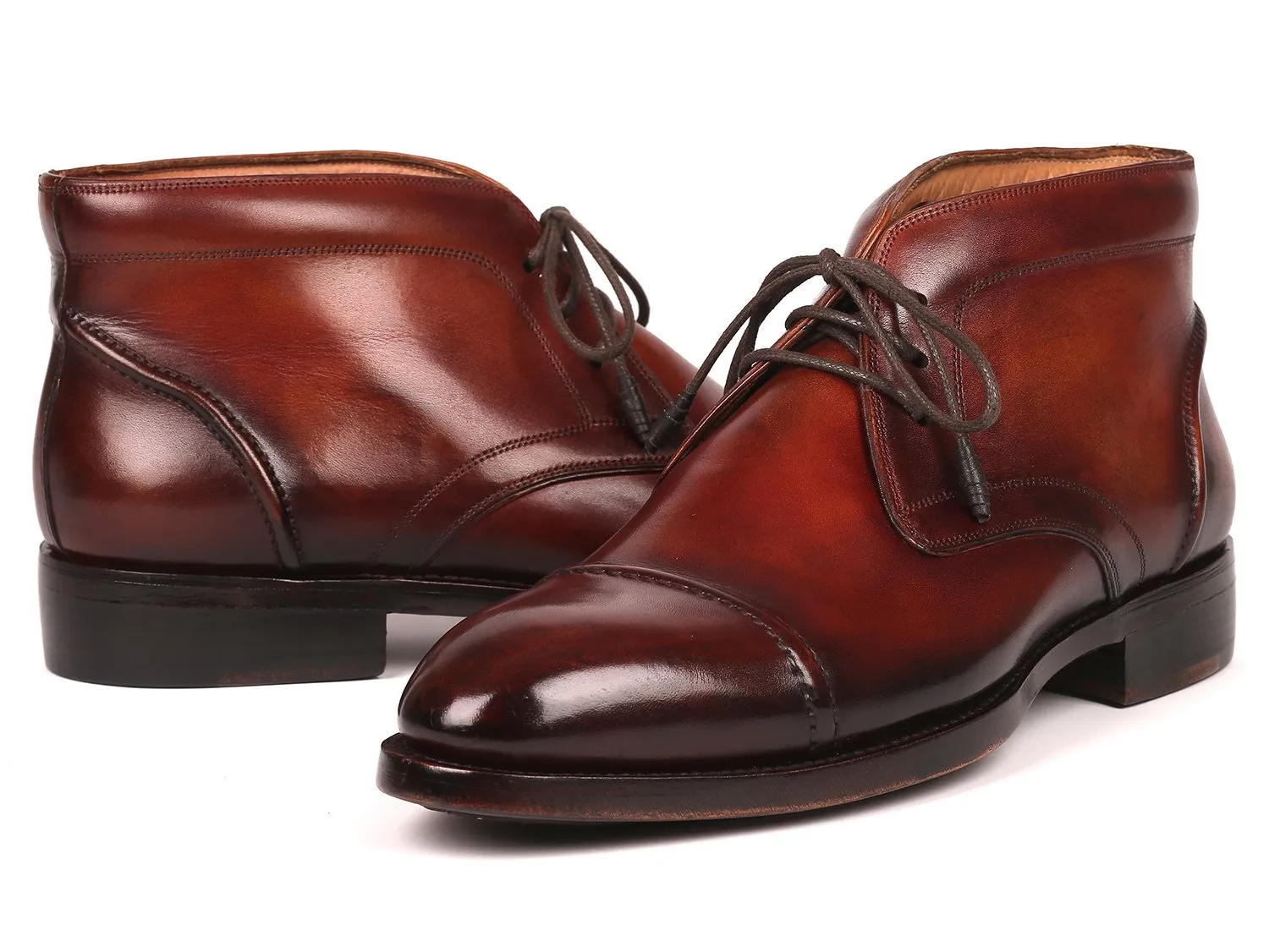 Paul Parkman Men's Cap Toe Chukka Boots in Brown