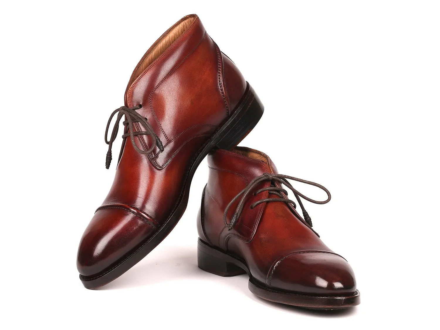 Paul Parkman Men's Cap Toe Chukka Boots in Brown