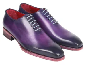 Paul Parkman Men's Hand-Painted Goodyear Welted Wholecut Oxfords in Purple