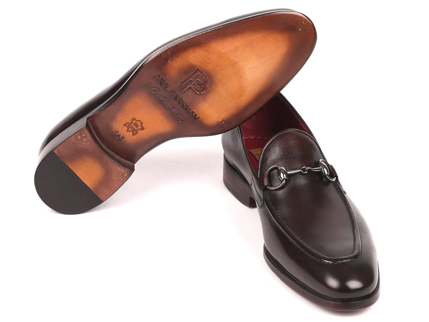 Paul Parkman Men's Horsebit Loafers in Dark Brown