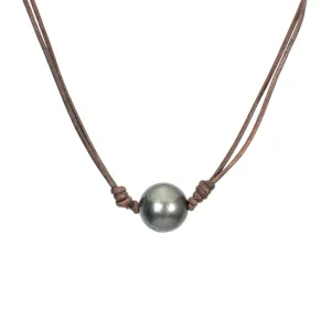 Pearl Leather Necklace