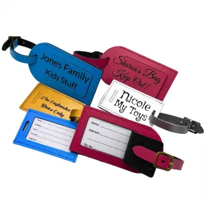 Personalised Englander Leather Luggage Tag