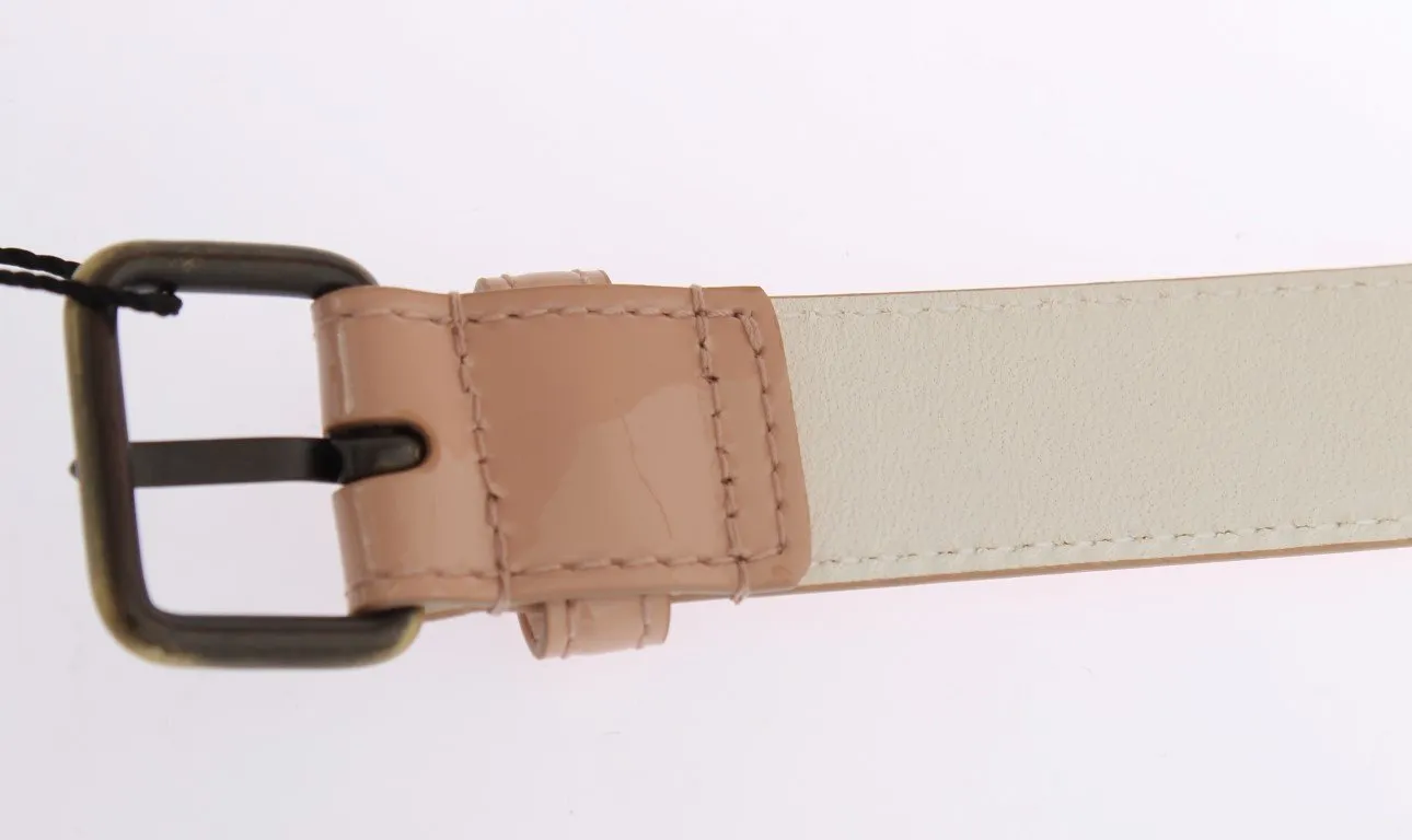 Pink Patent Leather Gold Belt