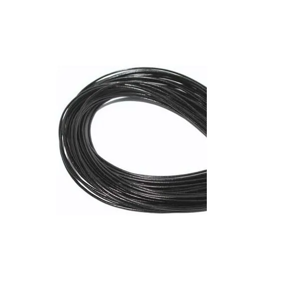 Premium Greek Round Natural Leather Cord - Black