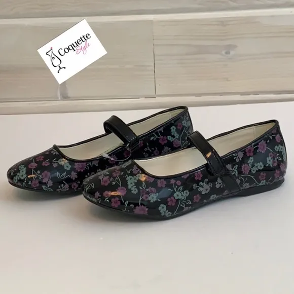 Primigi Patent Leather Floral Mary Janes