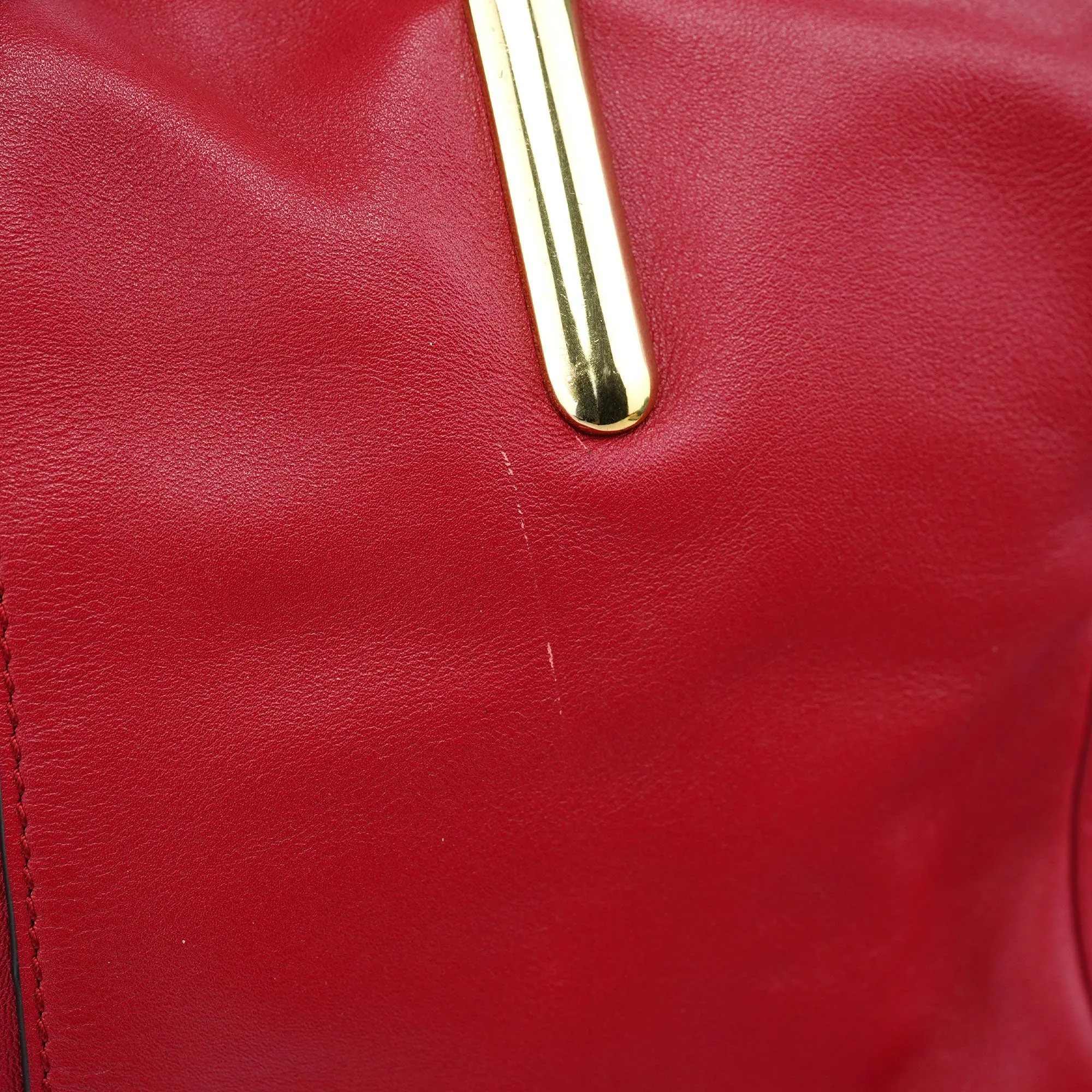 Red Calfskin Knot 2-Way Tote Bag