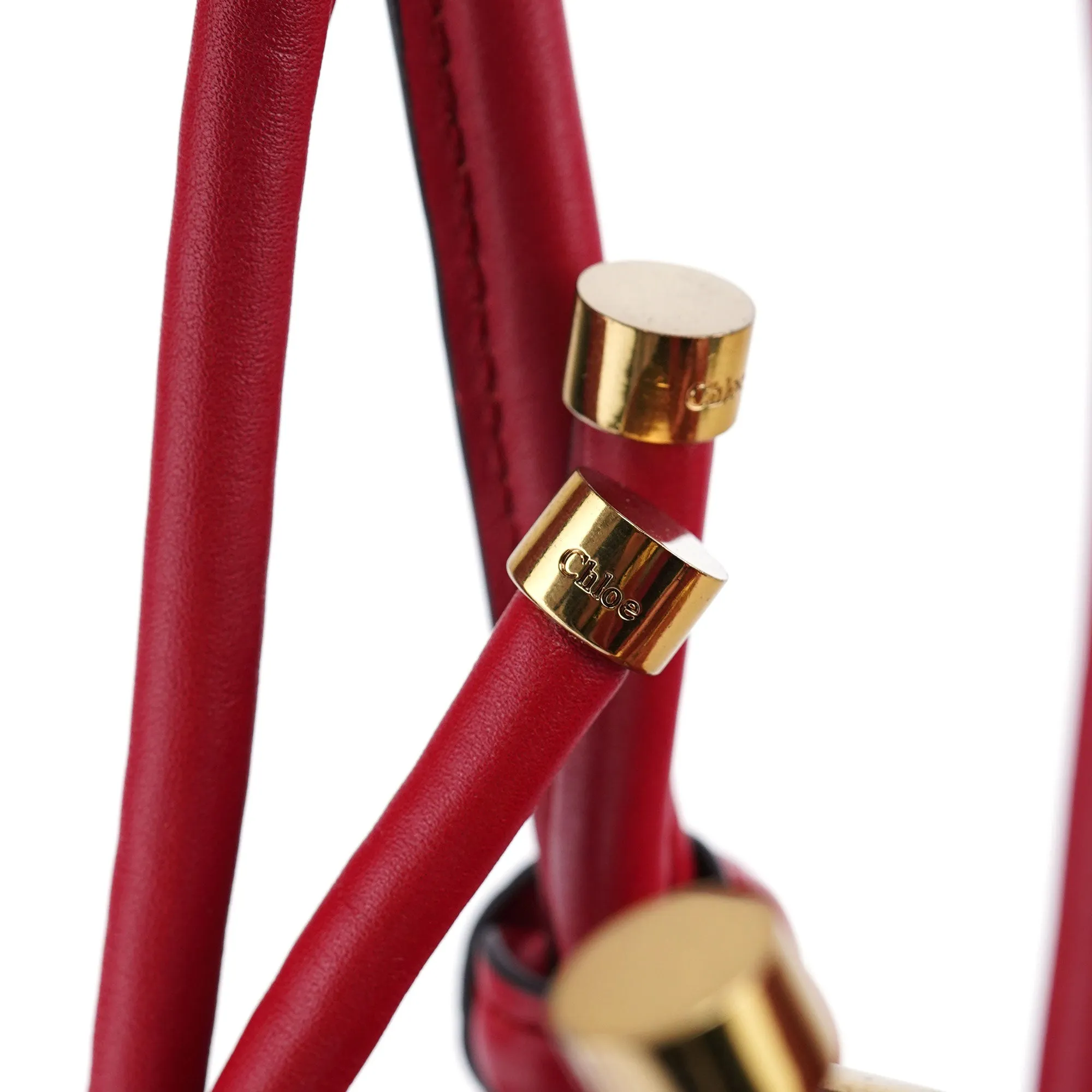 Red Calfskin Knot 2-Way Tote Bag
