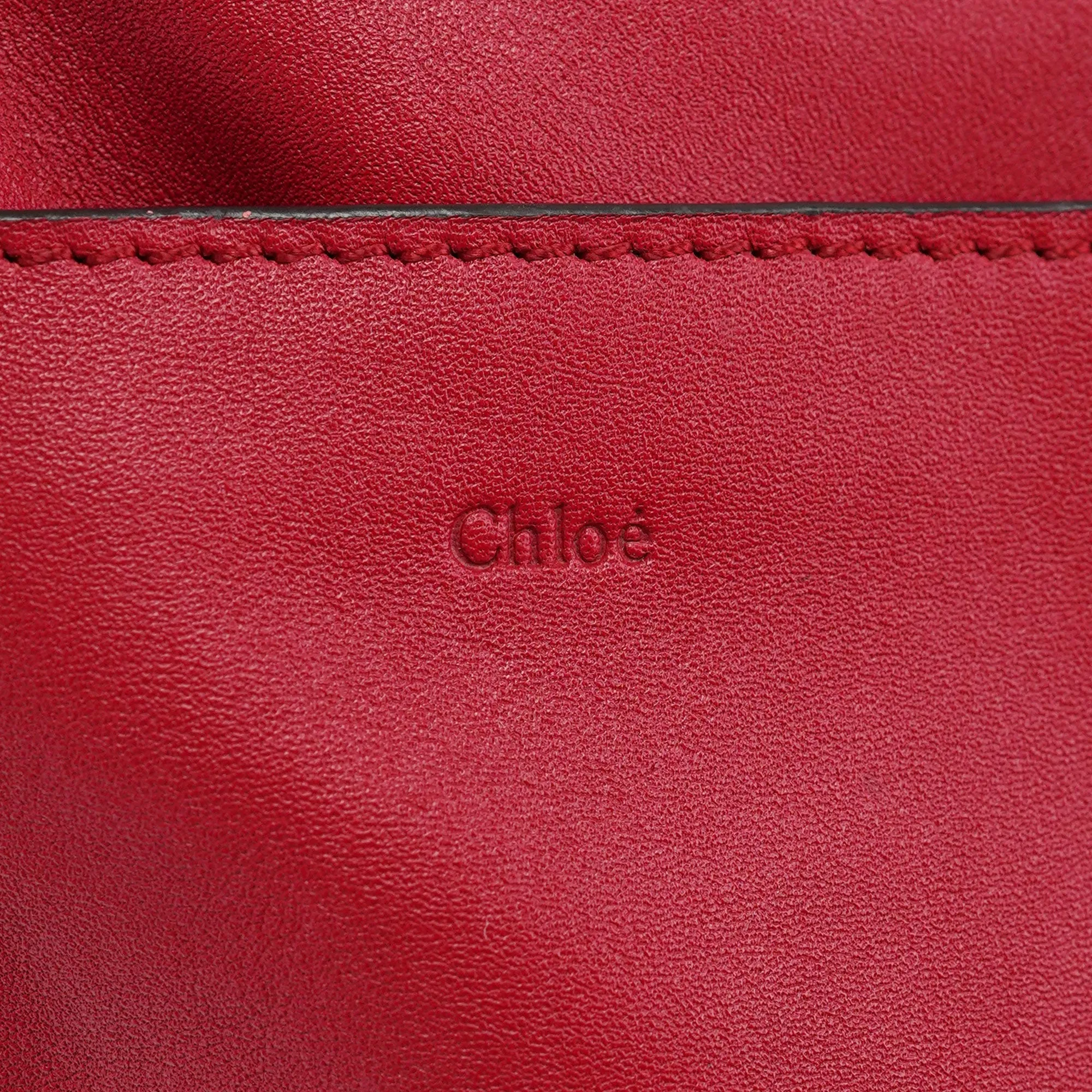Red Calfskin Knot 2-Way Tote Bag