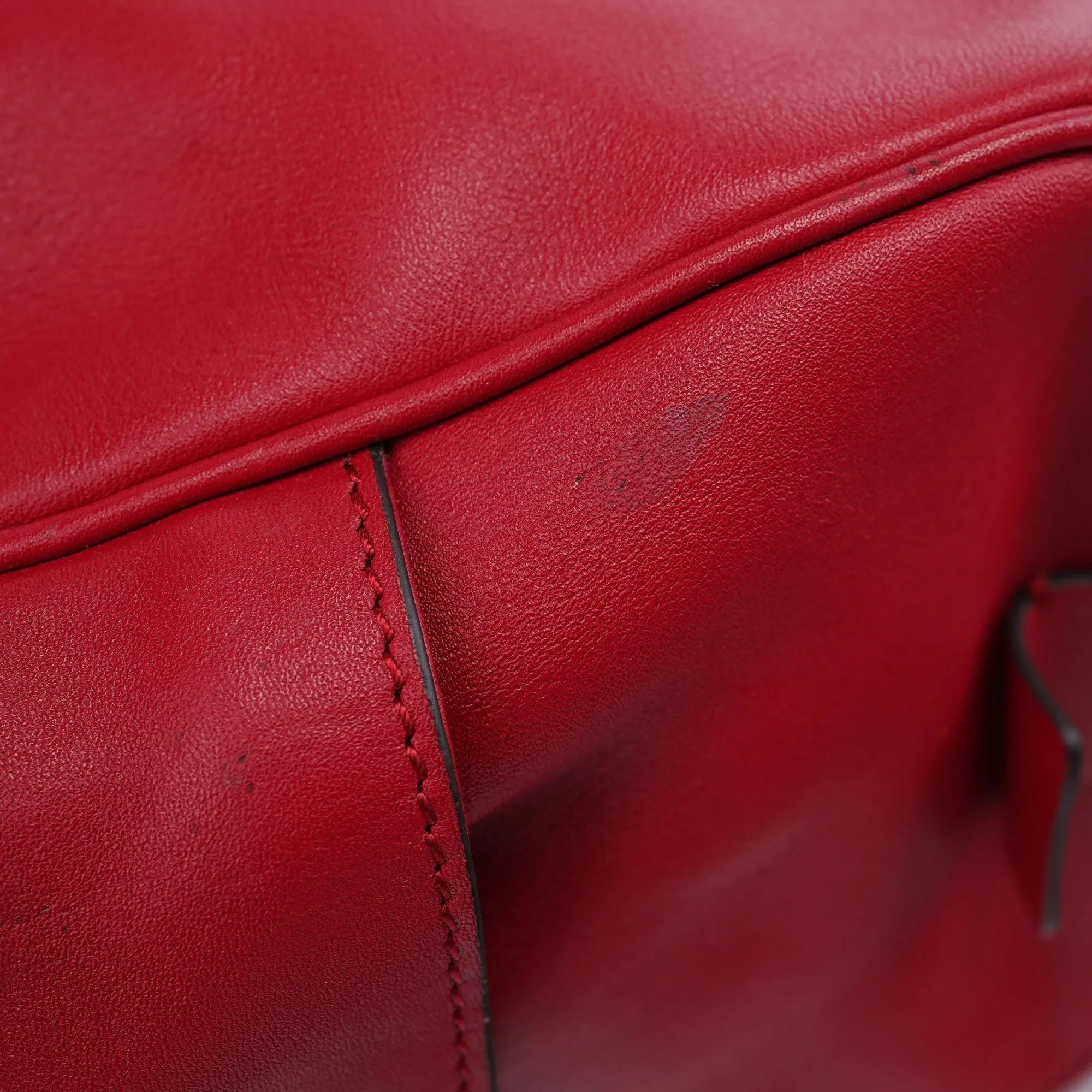 Red Calfskin Knot 2-Way Tote Bag