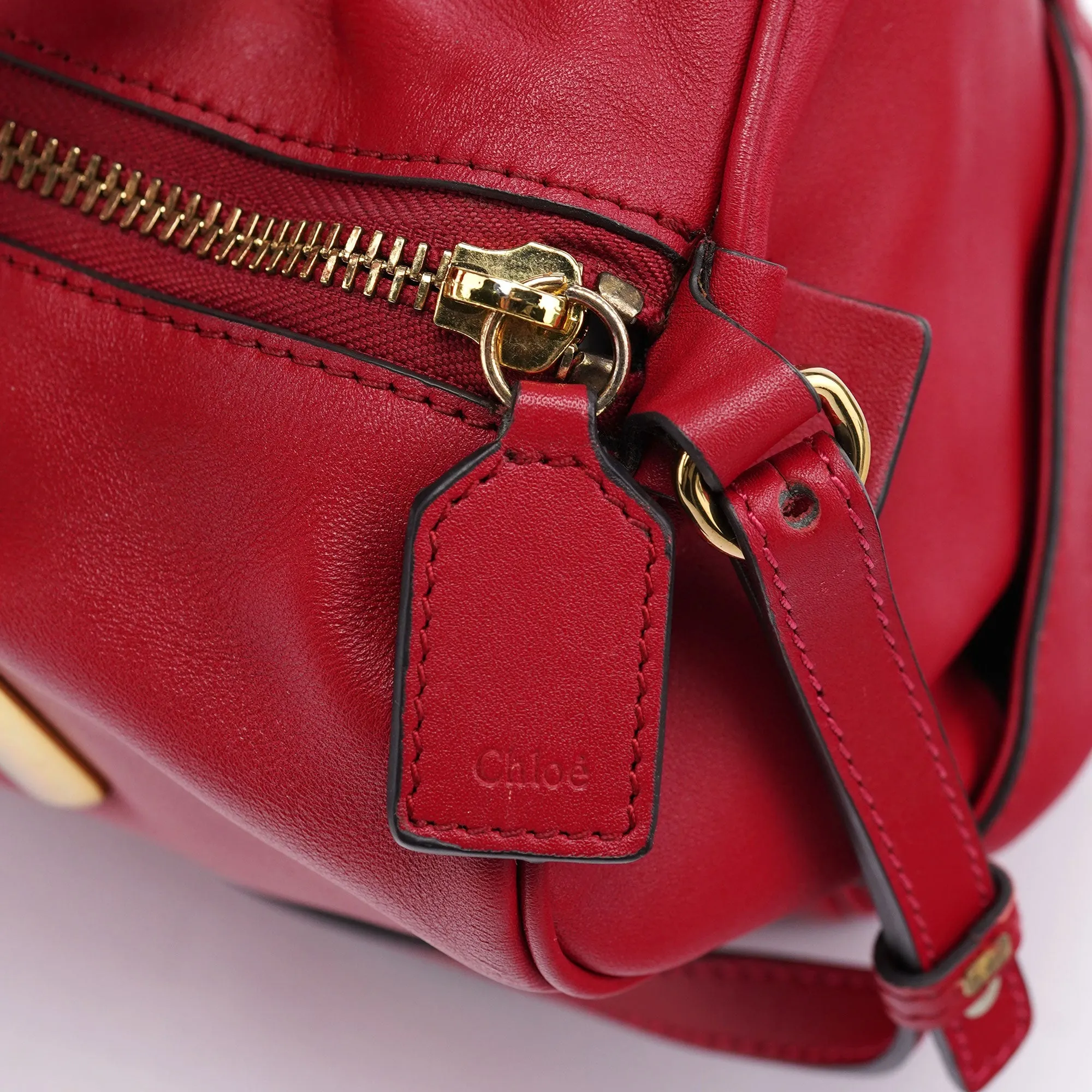 Red Calfskin Knot 2-Way Tote Bag